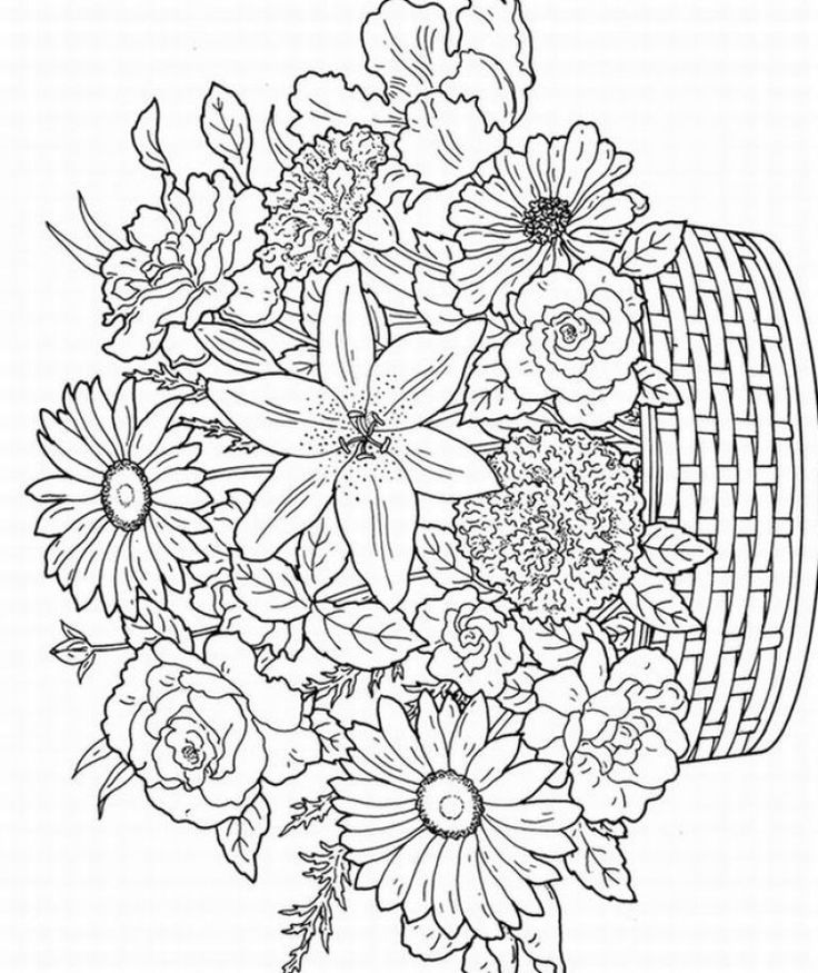 Coloring Pictures For Adults Flowers