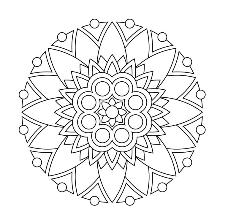 Simple Mandala Coloring Pages For Kids