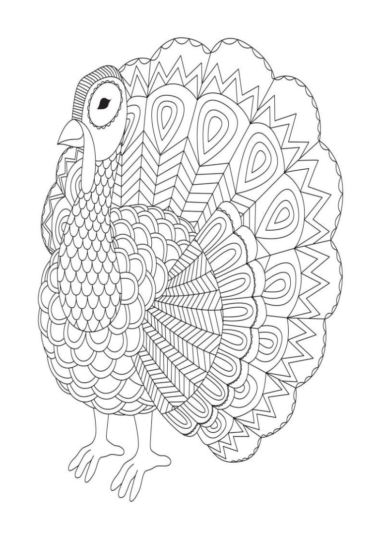 Detailed Thanksgiving Coloring Pages For Adults