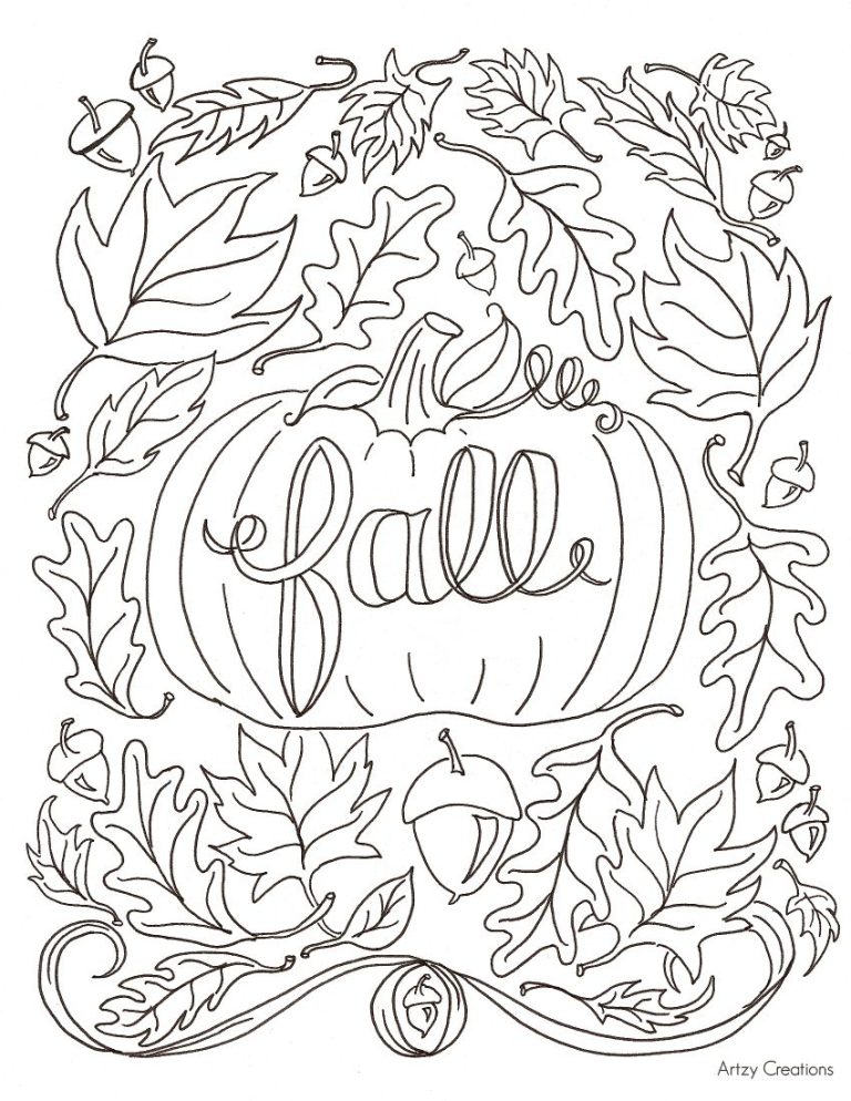 Thanksgiving Fall Coloring Pages Printable