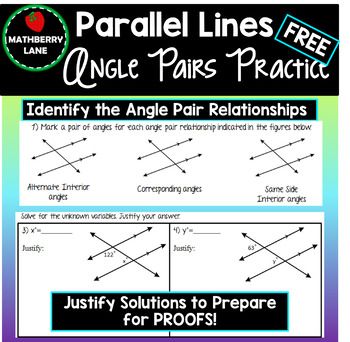 Angle Pair Relationships Worksheet Answers Show Work