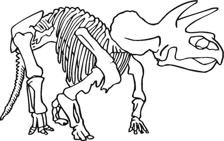 Easy Dinosaur Bones Coloring Pages