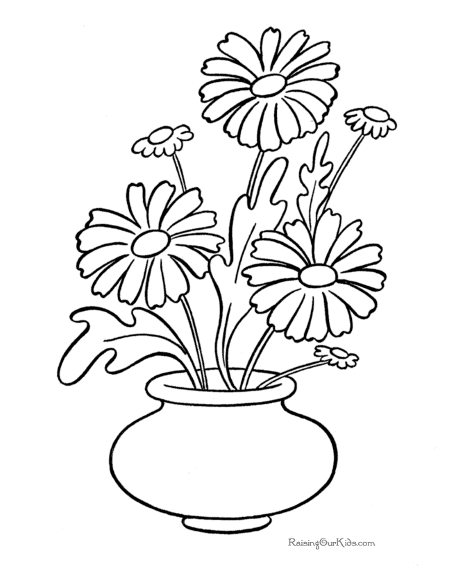 Easy Realistic Flower Coloring Pages