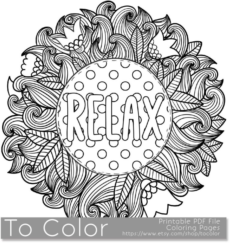 Coloring Sheets For Adults Pdf