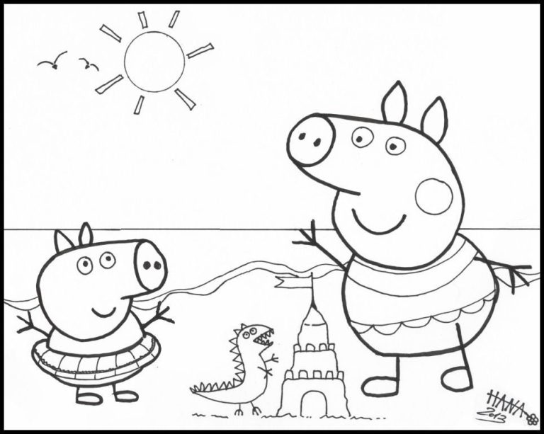 Peppa Pig Cartoon Coloring Pages