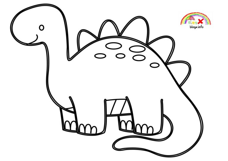 Easy Simple Dinosaur Coloring Pages