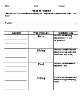 Grade 3 Friction Worksheet Answers