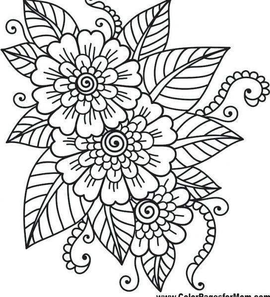 Coloring Pictures Of Flowers For Adults