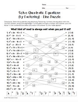 Factoring Polynomials Puzzle Worksheet Pdf