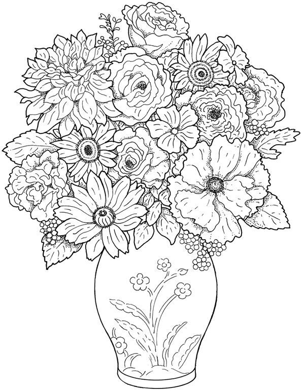 Flower Coloring Pages Printable For Adults