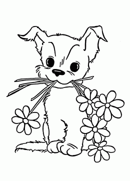 Printable Cute Dog Coloring Pages