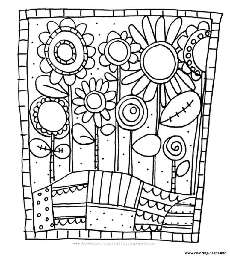 Simple Flower Coloring Pages For Adults