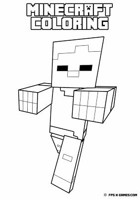 Printable Minecraft Zombie Coloring Pages