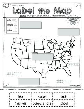 1st Grade World Map Worksheet For Kids