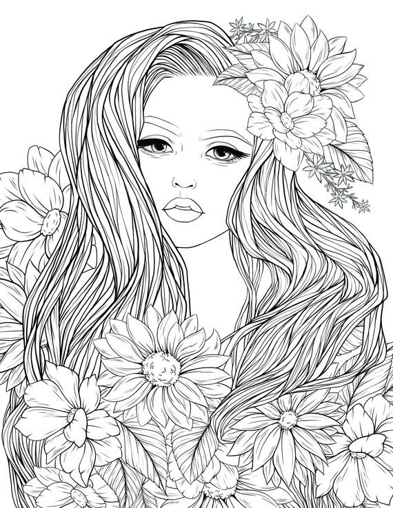 Printable Coloring Pages For Girls Flowers