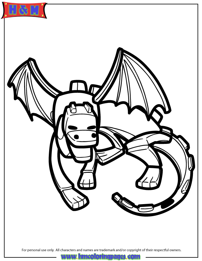 Ender Dragon Enderman Minecraft Coloring Pages