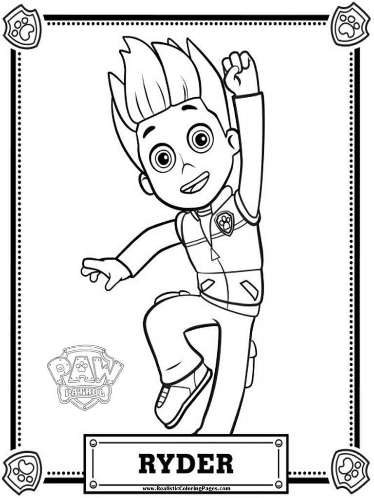 Paw Patrol Coloring Pages Ryder Car