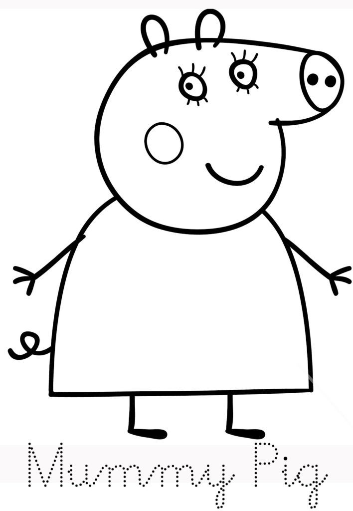 Coloring Pages Peppa Pig Family Drawing