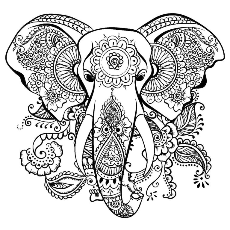 Elephant Animal Mandala Coloring Pages