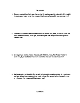 Grade 11 Probability Tree Diagram Worksheet And Answers Pdf