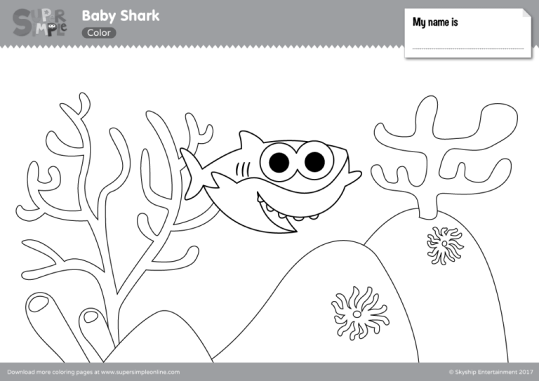 Baby Shark Coloring Page Printable
