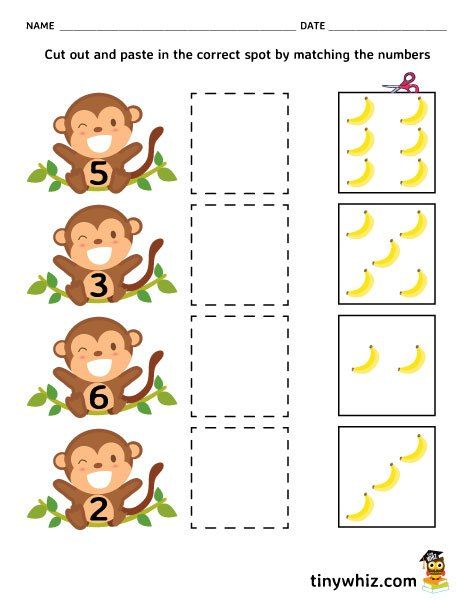 Cut And Paste Math Worksheets For Kindergarten Free