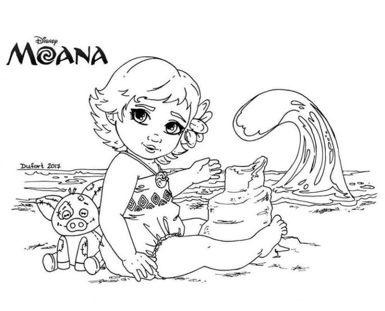 Baby Moana Coloring Pages For Kids