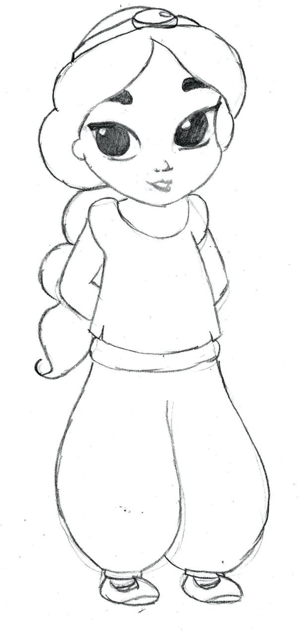 Baby Princess Jasmine Coloring Pages