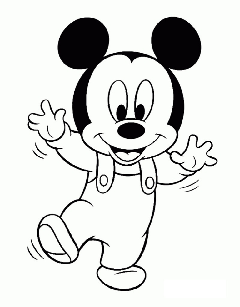 Baby Printable Mickey Mouse Coloring Pages