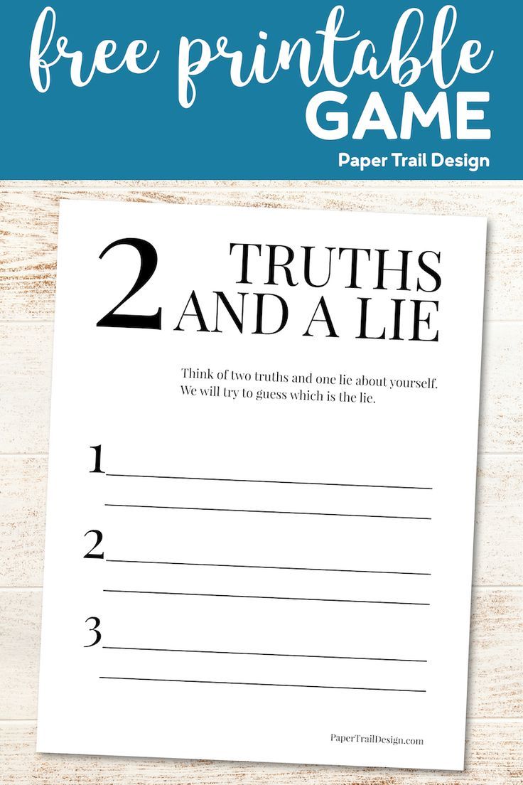 Printable Template Two Truths And A Lie Worksheet