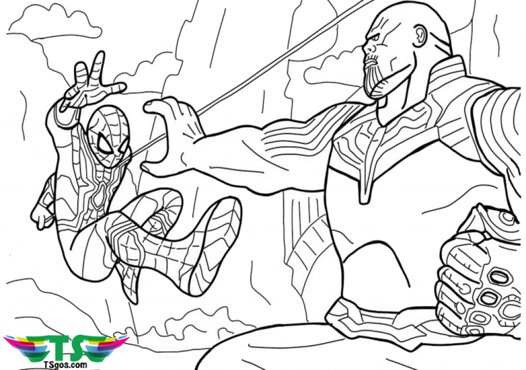 Avengers Fighting Thanos Coloring Pages