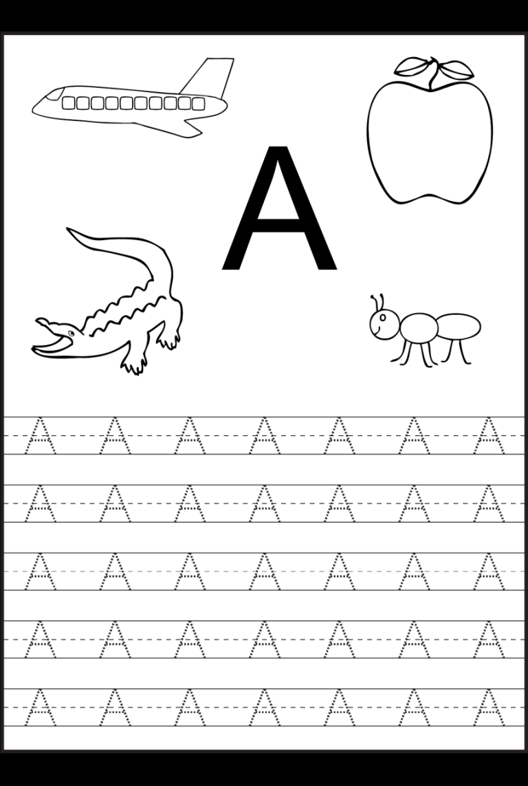 Printable Alphabet Tracing Worksheets For Pre-k