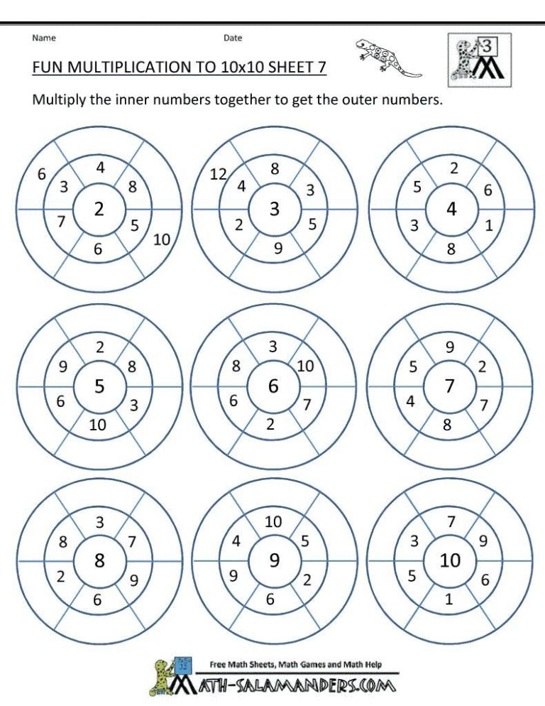 Grade 2 Grade 3 Printable Multiplication Worksheets