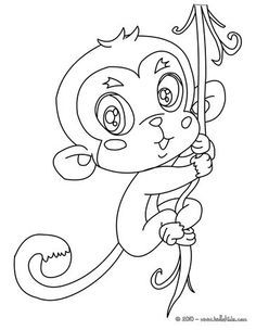 Baby Monkey Coloring Sheets