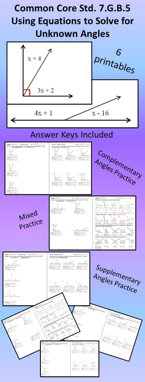 Supplementary And Complementary Angles Worksheet Kuta