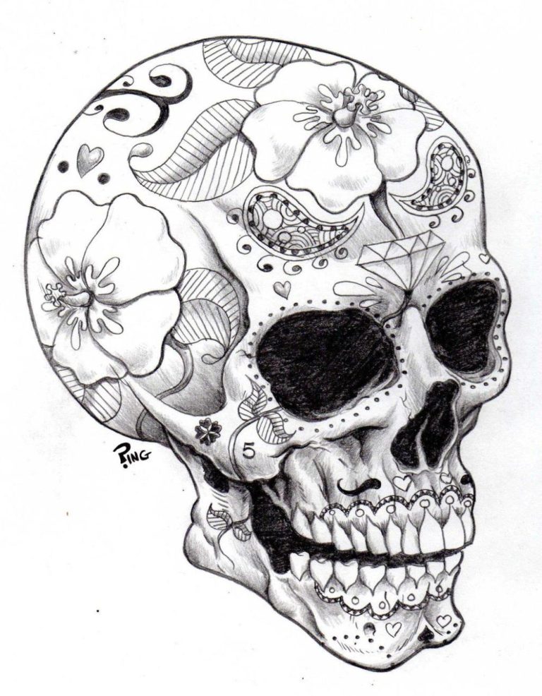 Badass Skull Coloring Pages For Adults