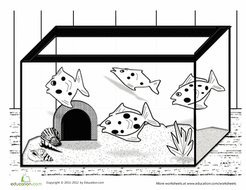 Aquarium Fish Tank Coloring Page