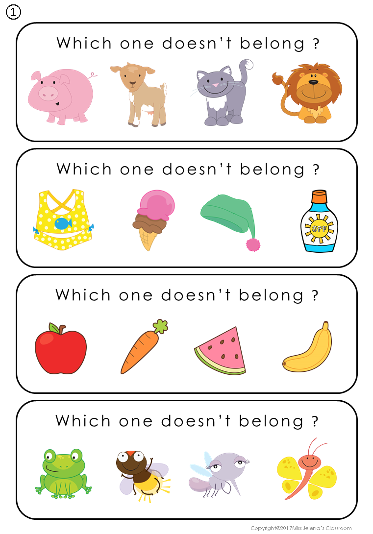 Printable Odd One Out Worksheets For Preschoolers