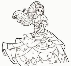 Barbie Doll Princess Cartoon Drawing With Colours