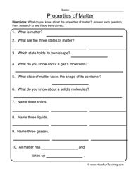 Pdf 2nd Grade Matter Worksheets
