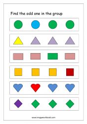 Printable Odd One Out Worksheets For Nursery