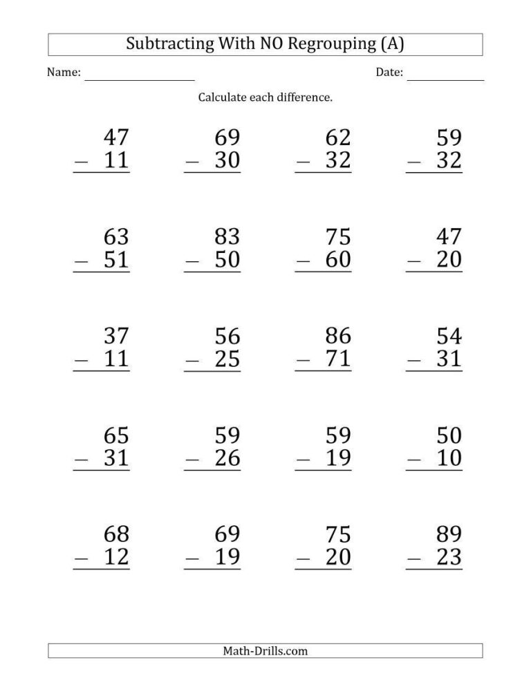 Third Grade Math Worksheets Grade 3 Addition And Subtraction