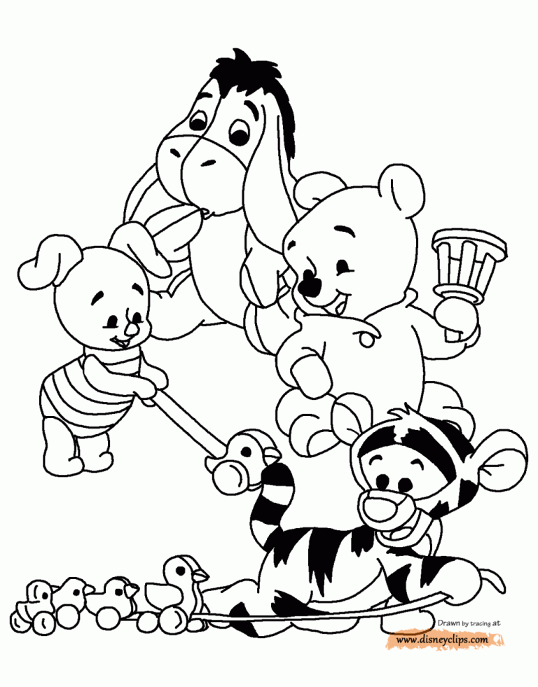 Baby Winnie The Pooh And Piglet Coloring Pages