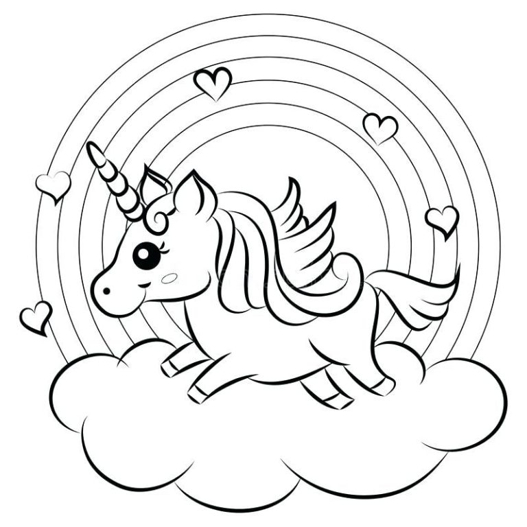 Baby Easy Cute Unicorn Coloring Pages