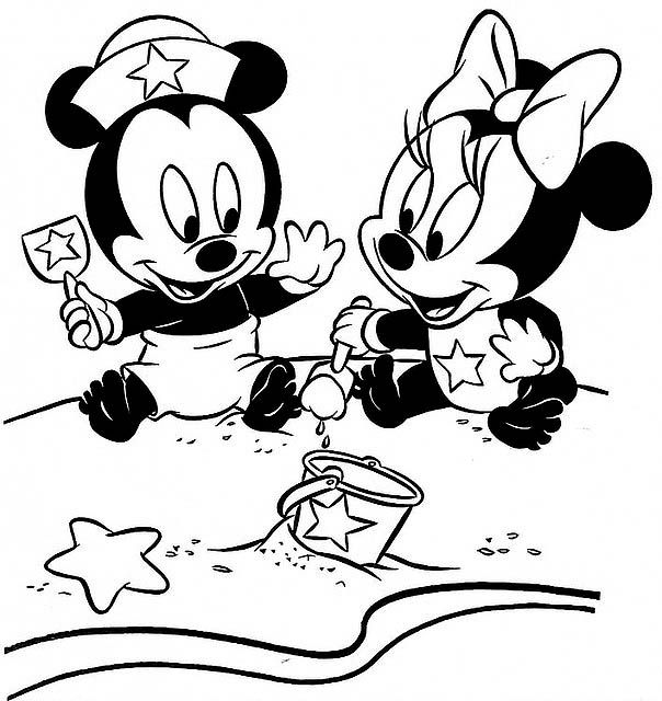 Baby Mickey And Minnie Coloring Pages