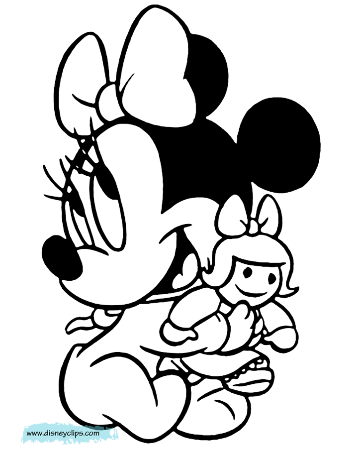 Baby Minnie Mouse Coloring Pages For Kids