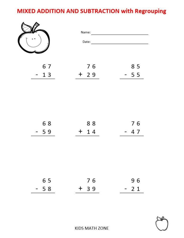 Printable Addition Math Worksheets Grade 4