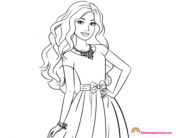 Barbie Images For Colouring For Kids
