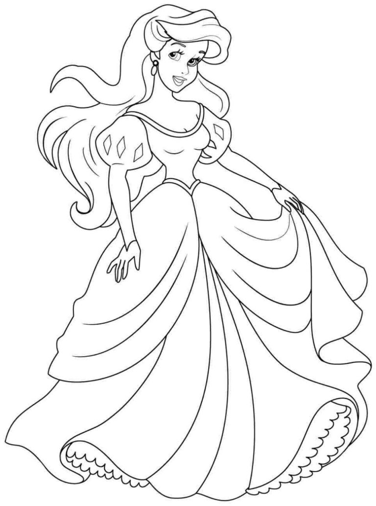 Ariel Disney Princesses Coloring Pages