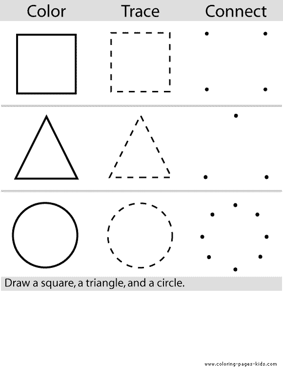 Basic Shapes Printable Coloring Pages